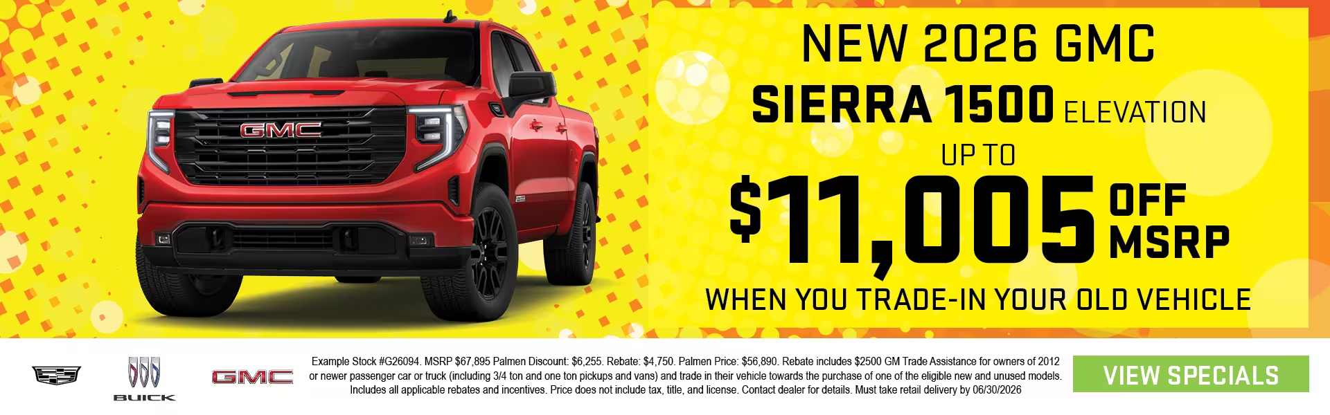 New 2026 Sierra 1500 Elevation - Up to 11,005 Off MSRP when you trade in your old vehicle